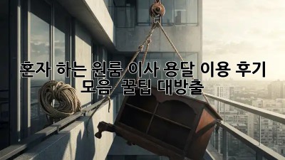 혼자 하는 원룸 이사? 용달 이용 후기 모음 & 꿀팁 대방출!