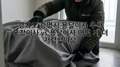 경기도 광명시 용달이사 추천: 포장이사 vs 용달이사, 어떤 게 더 저렴할까요?